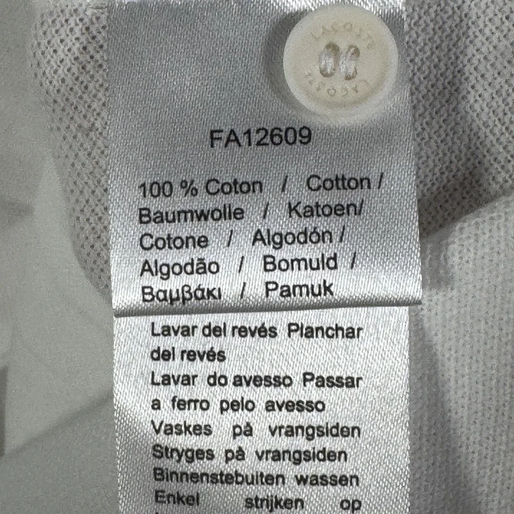 Lacoste Polo Shirt Mens 3XL 8 White Regular Fit Pique Cotton Short Sleeve - Picture 6 of 10